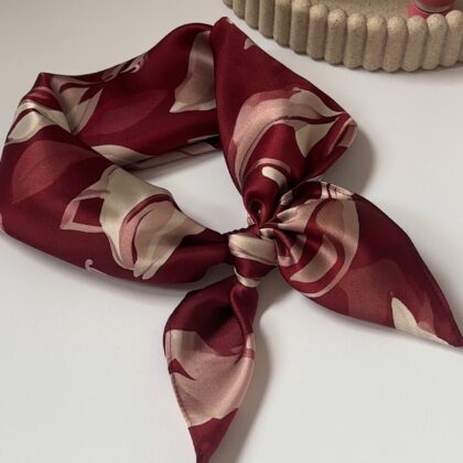 Szalik №72 Jedwabny Burgundowy „Rytm”